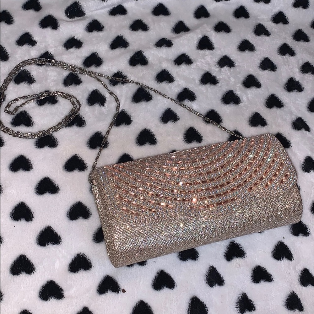 NWOT Champagne Clutch w/ Strap